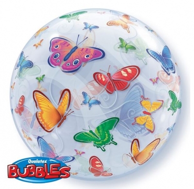 Single Bubble Butteflies 22" Balloon