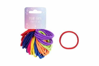 40 Coloured Hair Ties