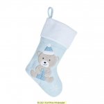 Deluxe Plush Blue Fluffy Teddy Stocking 40cm X 25cm