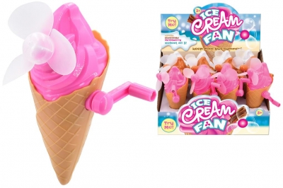 Wind Up Ice Cream Fan ( Assorted Colours )