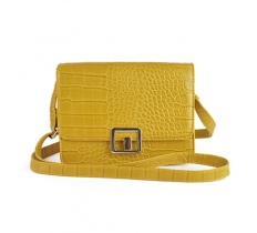 Square Lock Croc Body Bag