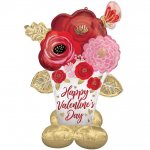 Airloonz: Happy Valentines Day Flower 53" x 39"