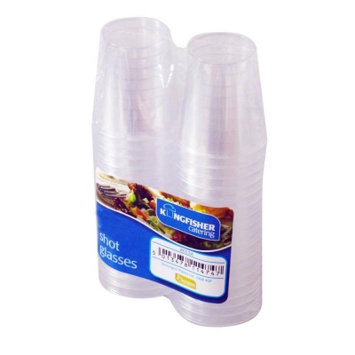 Clear Plastic 20ml Shot Glasses 32 Pack