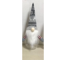 Grey 10" Nordic Reindeer Gonk Christmas Candy Jar