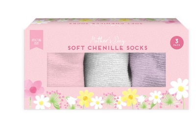 Mothers Day Soft Chenille Socks 3Pack