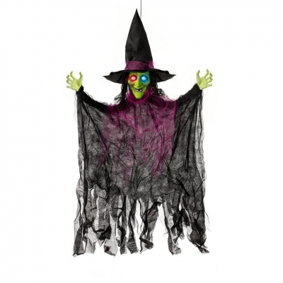 Halloween 90cm Hanging Witch with Light & Sound