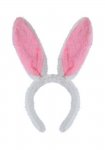 Bunny Ears Headband White with Pink Fur 29 x 23cm