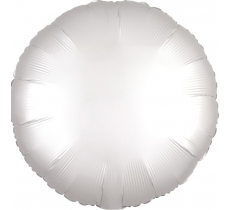 Satin White Round 18" Foil Balloon