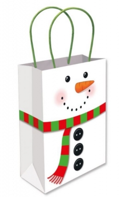 Snowman Paper Bag With Handles Large