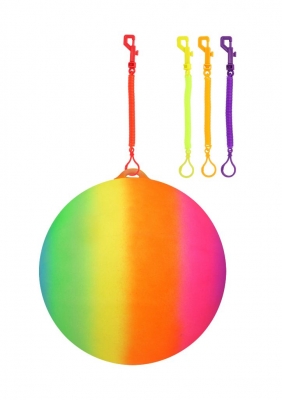 Neon Rainbow 10" ( 25cm ) Ball With Keychain / Keyring