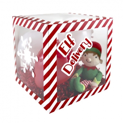 Christmas Elf Candy Stripe Balloon Box