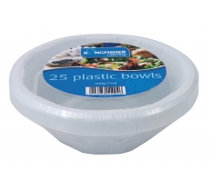 6" ( 15cm ) White Plastic Disposable Bowls 15 Pack