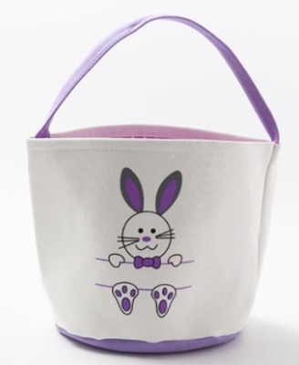 Easter Cotton Bucket With Purple Bunny