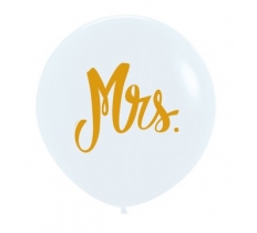 Mrs Fashion Colour White 24" Latex Balloons 60cm 3 Pack