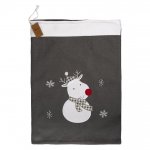 Deluxe Grey Knitted Reindeer Sack 50 x 70cm