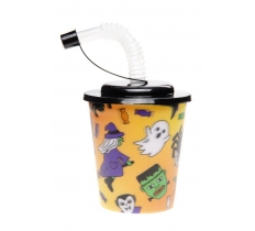 3D Cup With Straw And Lids Halloween