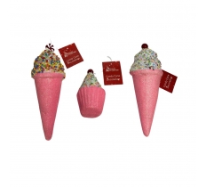 Hanging Ice Cream & Cupcake Glitter 7x16cm