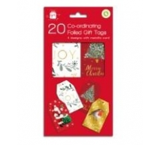 Christmas Co-ord Elegant Traditional Tags 20Pk