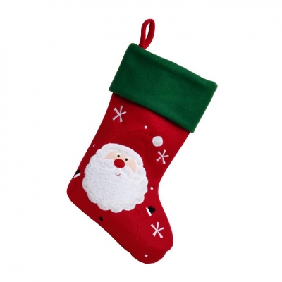 Deluxe Plush Red Fluffy Beard Santa Stocking 40cm x 25cm