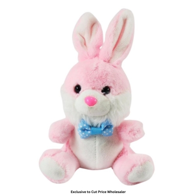 16cm Pink Plush Sitting Rabbit