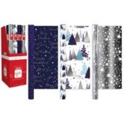 Wrap Paper 1.5m Foil Christmas Foil Elegant 3 Design