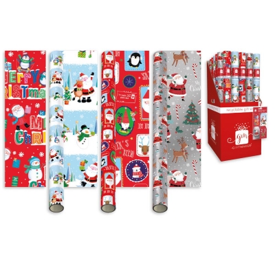 Christmas 4m Wrap Santa & Friends 4 Design