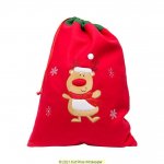 Deluxe Plush Red Reindeer Christmas Sack 50cm X 70cm