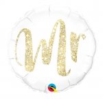 Qualatex 18" Round Mr. Glitter Gold Balloon