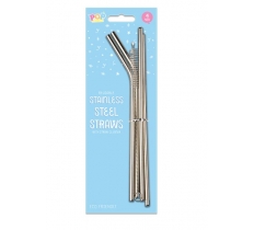 Reusable Metal Straws With Cleaner 4pk