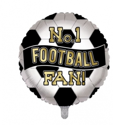 Football Fan Black Balloon 18"