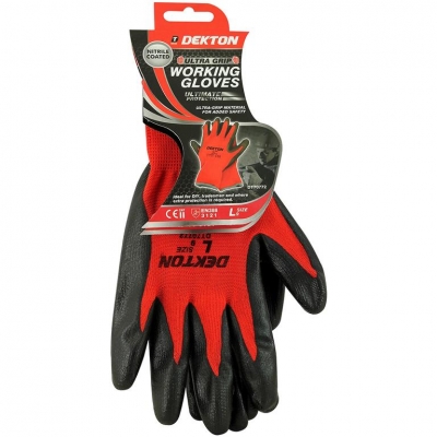 Dekton Size 9/L Ultra Grip Nitrile Coated Working Gloves