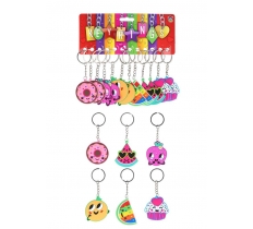 Fruity Sweet Keychains (5cm) 6 Assorted Designs X 12PC