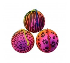 Animal Printed Rainbow Ball With Keychain 10"