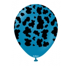 Kalisan 12" Safari Cow Deep Blue Balloon - 25Ct