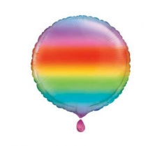 GRADIENT RAINBOW ROUND FOIL BALLOON 18"