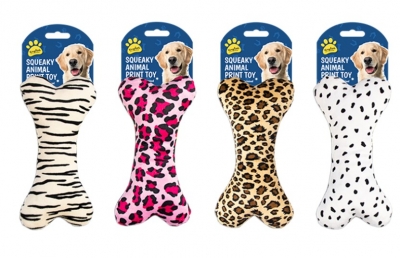 Animal Print Squeaky Dog Toy