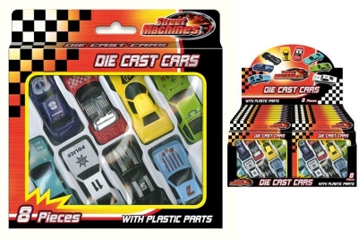 Die Cast Free Wheel Cars In Window Box 8 Pack