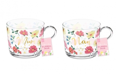 Mother's Day Floral Glass Mug