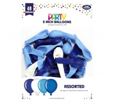 40 PACK 5 INCH BLUE BALLOONS