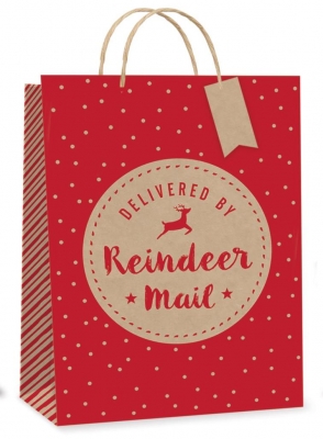 Red Kraft Reindeer Mail Large Size ( 26 x 32 x 12cm)