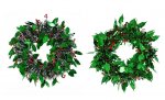 Tinsel Wreath Holly Berry 28Cm