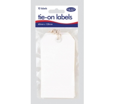 County Tie On Labels White 6 X 11cm