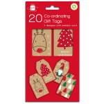 Christmas Co-ord Kraft Festive Fun Pack OF 20