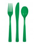 Assorted Cutlery Emerald Green 18 Pack