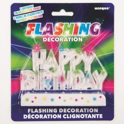 Flashing Happy Birthday Cake Decoration