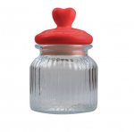 Valentines Day Heart Lid Glass Jar 670ml