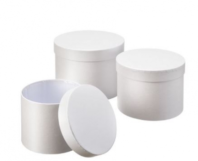 SYMPHONY HAT BOXES SET OF 3 WHITE