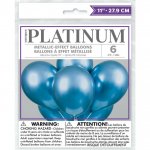 11" Blue Platinum Latex Balloons Pack Of 6