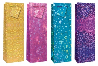 Holographic Gift Bottle Bag 120mm X 360mm