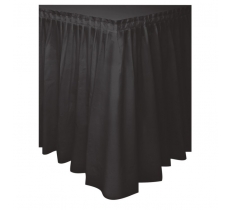 Black Solid Plastic Table Skirt 29" x 14 ft